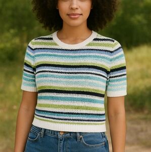 90's Striped Knit Tshirt